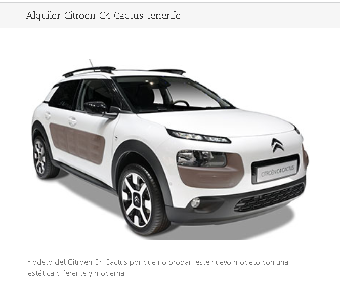 Alquiler de coche en Tenerife Citroën C4 Cactus
