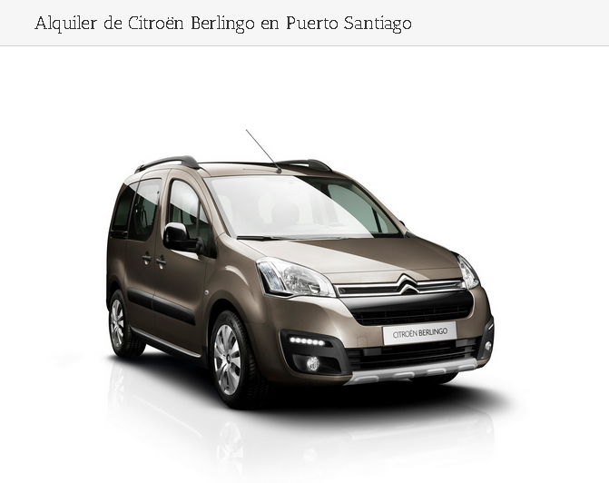 Alquiler de coche Citroën Berlingo para familias en Tenerife