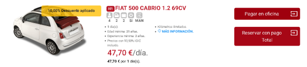 alquilar descapotable tenerife